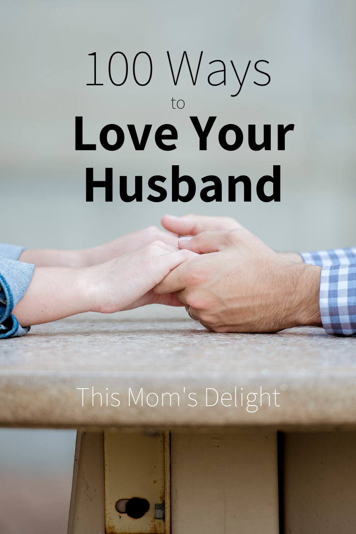 couple holding hands with text "love your husband"